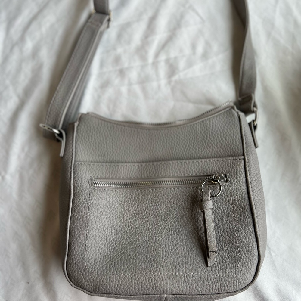 Grey leather purse